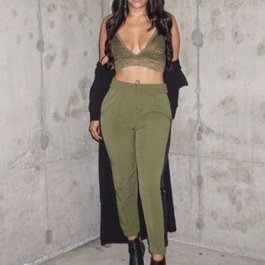 Olive trousers